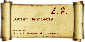 Lutter Henrietta névjegykártya